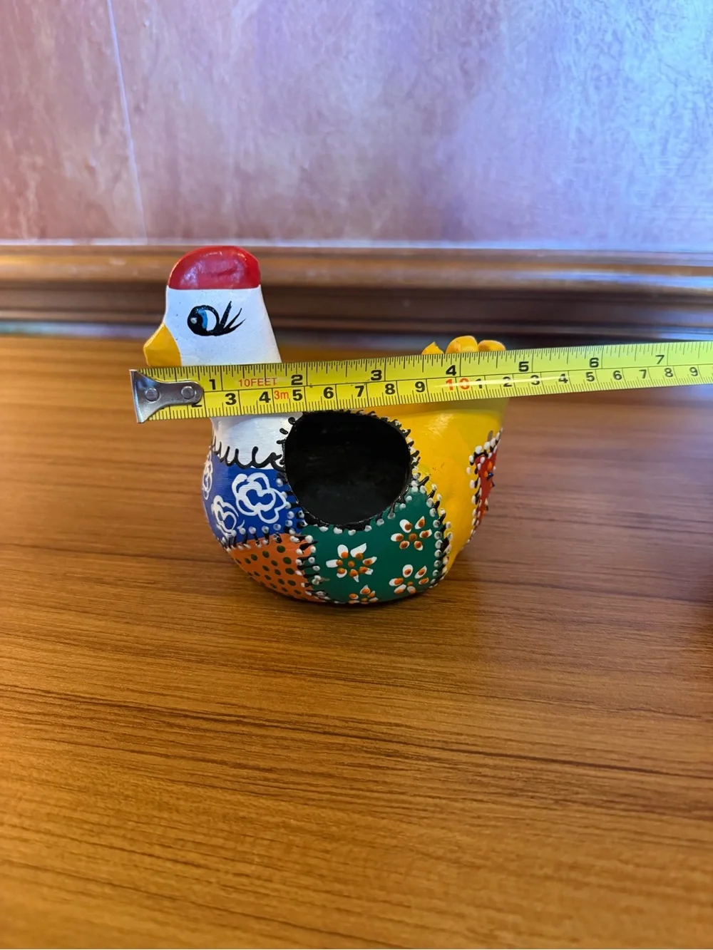 Vintage Mexican Talavera Ceramic Chicken Sponge Holder Napkin Caddy Planter 4.5